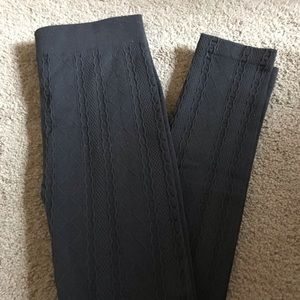 Grey sweater patterned leggings